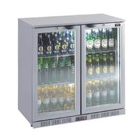 lec back bar bottle cooler hinged doors 180 bottles