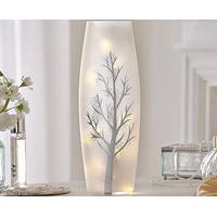 LED Frosted Glass Vase - Tree Design, Glass