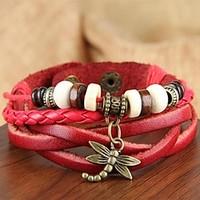 leather charm braceletseuropean and american vintage style hand woven  ...