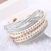 Leather Bracelets Multilayer Wrap Bracelet Rhinestone Bracelets Fashion Jewelry for Bestfriend chain Bracelet 1 pc Lureme Christmas Gifts