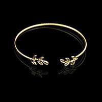 leaf goldsilver cuff bangle bracelet jewelry set 67cm christmas gifts