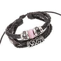 leather Charm BraceletsZX Punk Fashion Vintage Beads Combination Leather Rope Strand Bracelets