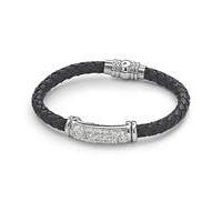 Leather and Crystal Gents Bracelet