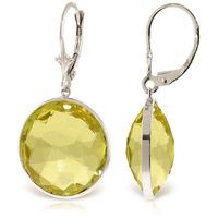 lemon quartz drop earrings 340ctw in 9ct white gold