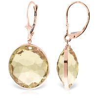 lemon quartz drop earrings 340ctw in 9ct rose gold