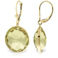 Lemon Quartz Drop Earrings 34.0ctw in 9ct Gold