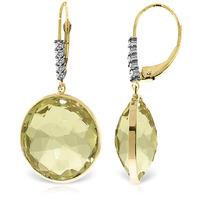 lemon quartz and diamond drop earrings 340ctw in 9ct gold