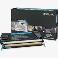 lexmark c736h1cg original cyan high capacity return program toner cart ...