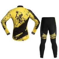 Lixada Unisex Breathable Comfortable Long Sleeve Padded Pants Cycling Clothing Set Riding Sportswear