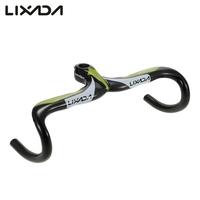 Lixada Ultra-light Full Carbon Fiber Road Bicycle Bike Integrated Handlebar Stem Handle Bar Drop Bar Glossy Finish Style Accessories Bent Bar