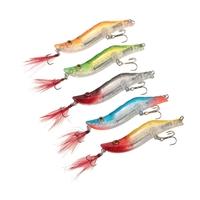 Lixada 5pcs 8cm/14g Fishing Shrimp Craw Prawn Lures Hard Artificial Fishing Set in A Box Lead Weighted