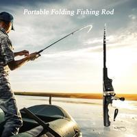 Lixada 158cm Folding Mini Fishing Rod Foldable Telescopic Fighing Pole Portable Fishing Rod Reel Combo with Fishing Line Carp Fishing Tackle