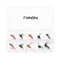 Lixada 10pcs Fly Fishing Hooks Carbon Steel Fly Fishing Lure Set Artificial bait with Box