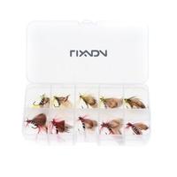 Lixada 10pcs Fly Fishing Hooks Carbon Steel Butterfly Style Fly Fishing Lure Set Artificial Bait with Box