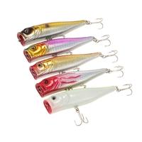Lixada 5/6pcs Assorted Size Lifelike Topwater Fishing Hard Lures Popper Pencil Bass Floating Artificial Lures Baits with Storage Box