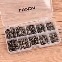 lixada 200pcs 5 sizes fishing barrel swivel with interlock safety snap ...