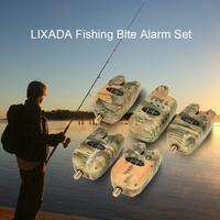 Lixada Wireless LED Fishing Alarm Alert Set with Case 4 Fishing Bite Alarms + 1 Receiver