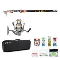 Lixada Telescopic Fishing Rod and Reel Combo Full Kit Spinning Fishing Reel Gear Organizer Pole Set with 100M Fishing Line Lures Hooks and Fishing Car