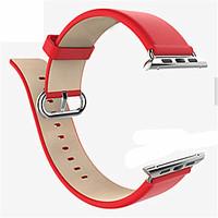 LIVEER 38/42mm Genuine Leather Strap with Stainless Metal Clasp Connector for Apple Watch 1/2 Series