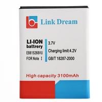 Link Dream 3.7V 3100mAh Rechargeable Li-ion Battery High Capacity Replacement for Galaxy EB615268VU Note I I9220 N7000 I717 T879