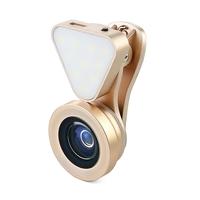 LIEQI LQ-035 3 in 1 Clip-on Optical Glass Lens HD 0.4X-0.6X Wide-angle Lens 15X Macro-lens with Rechargeable Flashlight for iPhone 7 7 Plus 6 Plus 6S 