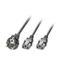 lindy 21m schuko 2 pin plug to 2 x iec c13 splitter extension cable bl ...