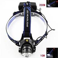 Lights Headlamps LED 700-900 Lumens 3 Mode Cree XM-L T6 18650 Adjustable Focus Waterproof Rechargeable Strike BezelCamping/Hiking/Caving