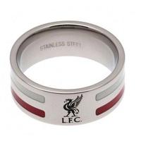 Liverpool Colour Stripe Liverbird Band Ring - Stainless Steel, N/A