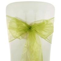 lime green organza chair sashes