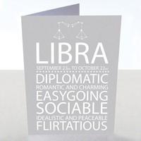 Libra Star Sign Card