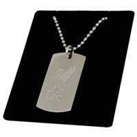 Liverpool Crest Dog Tag & Chain Official Football Jewellery Fan Souvenir Gift