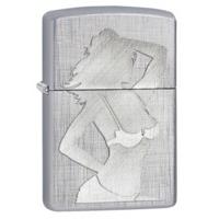 linen weave sexy girl silhouette zippo lighter