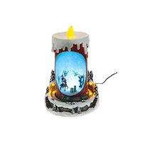 Light Up Musical Flickering Candle & Moving Train Christmas Scene