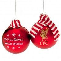 Liverpool Round Christmas Scarf Baubles - 2pk