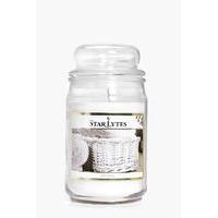 linen scented 16oz jar candle white