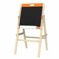 Little Helper FunEasel Deluxe 2 in 1 Magnetic Black Board and White Board Easel in Natural and Orange