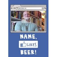 likes beer photo card