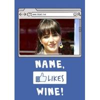 Likes Wine | Funny Photo Card