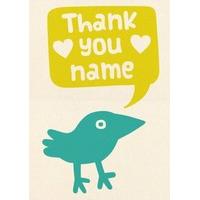little bird childrens thank you card