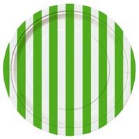 Lime Green Stripe 7in Party Plates