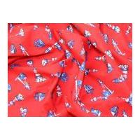 Lighthouse & Boats Nautical Print Cotton Poplin Fabric