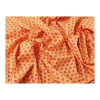 Little Daisy Retro Print Cotton Poplin Dress Fabric Pink & Orange