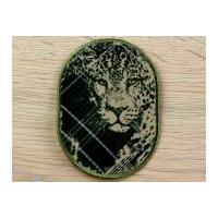 Lion Patch Embroidered Iron On Motif Applique Green