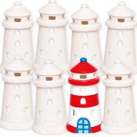 Lighthouse Ceramic Tealight Holders Bulk Pack (Pack of 32)