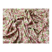 Liberty Vintage Style Floral Cotton Poplin Dress Fabric Pink