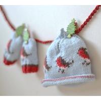 Little Robins Beanie and Little Robins Baby Mittens by Linda Whaley - Digital Version