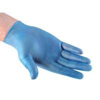 Lightly Powdered Size Large 8.5 Disposable Vinyl Grip Gloves Blue 50