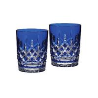 lismore cobalt double old fashioned set of 2