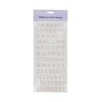 Light Pink Upper Case Alphabet Adhesive Gemstones 87 Pieces