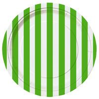 Lime Green Stripe 7in Paper Party Plates
